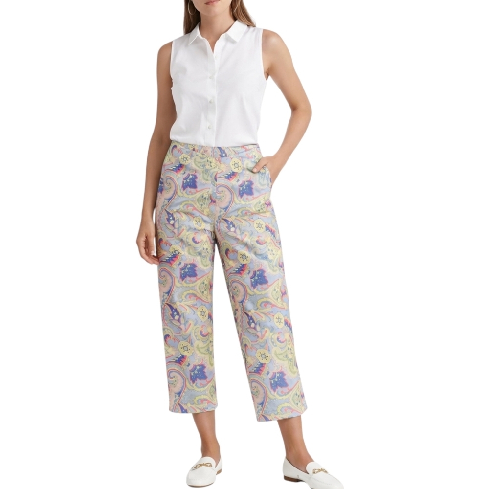 Lauren Ralph Lauren Multicolor Paisley Cropped Pants